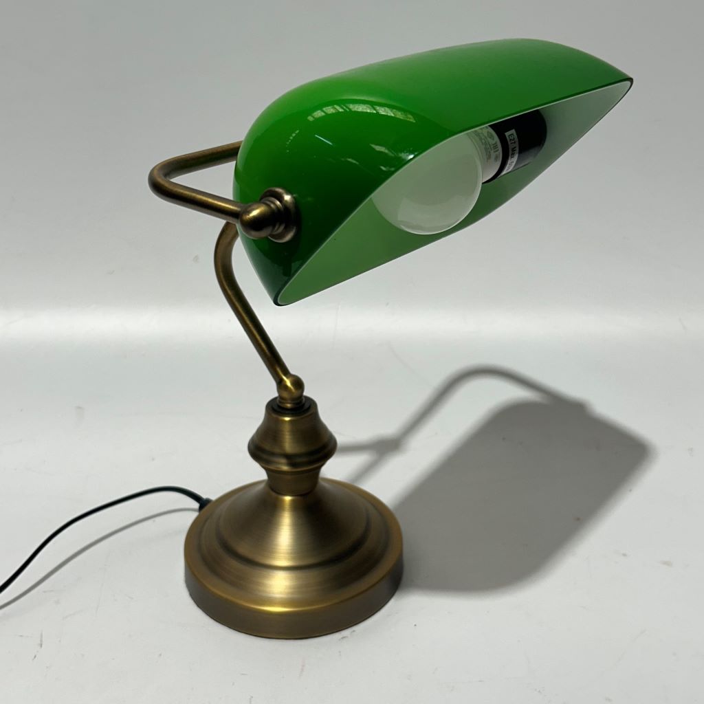 LAMP, Table Lamp - Bankers Lamp Green Glass (Style 1) 